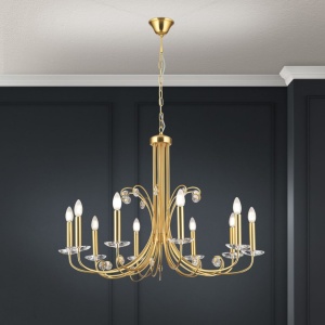 Candelabru stil clasic cu cristal K9 ARIANE 10L auriu