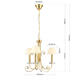 Candelabru stil clasic cu cristal K9 ARIANE 3L auriu 234917 universul-luminii.ro