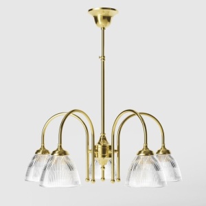 Candelabru stil neoclasic din alama si sticla Elide