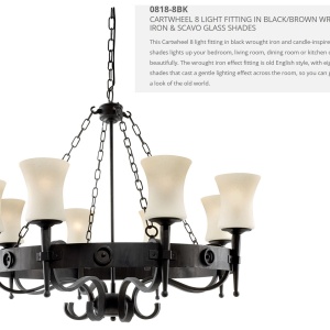 Candelabru stil rustic Cartwheel 8L 0818-8BK SRT - Img 4