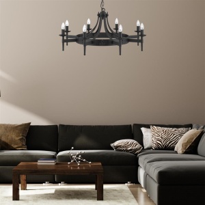 Candelabru stil rustic Cartwheel II 8L 111867 universul-luminii.ro