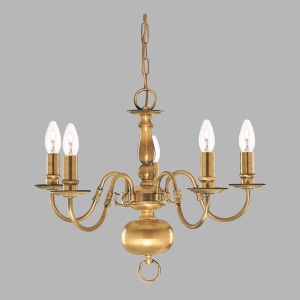 Candelabru traditional stil clasic Flemish alama 5L 1019-5AB SRT 59297 universul-luminii.ro