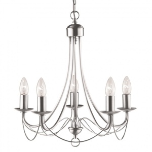Candelabru traditional stil clasic Maypole argintiu 5L 6345-5SS SRT