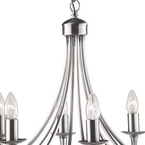 Candelabru traditional stil clasic Maypole argintiu 8L 6348-8SS SRT - Img 3