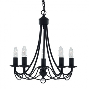 Candelabru traditional stil clasic Maypole negru 5L 6345-5BK SRT