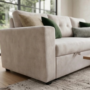 Coltar extensibil, catifea champagne beige, APARTMENT 205cm - Img 6