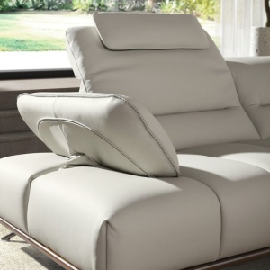 Coltar LUX design italian cu sezlong dreapta Cowhide gri deschis - Img 6