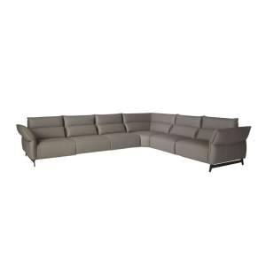 Coltar LUX design italian modular cu functia relax Cowhide gri inchis - Img 4