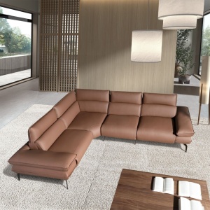 Coltar LUX design italian modular cu functia relax Cowhide Maro - Img 12