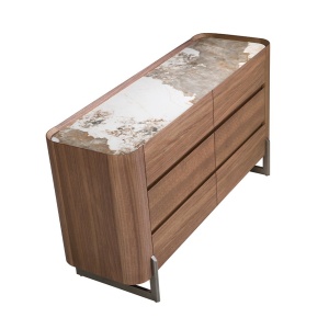 Comoda 6 sertare deosebita design LUX Walnut-Marble - Img 8