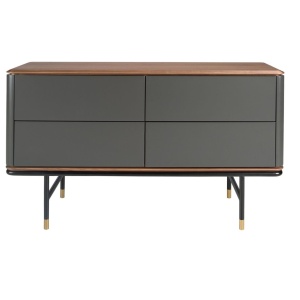 Comoda deosebita design LUX Dark Grey-Walnut 140x45cm - Img 3