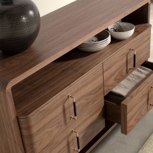 Comoda design LUX cu sertare Walnut Veneer - Img 10