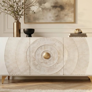 Comoda design vintage Golden Sunset 140cm alb - Img 9