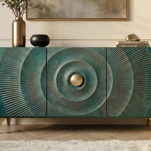 Comoda design vintage Golden Sunset 140cm turcoaz - Img 10