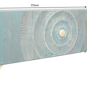 Comoda design vintage Golden Sunset 180cm turcoaz - Img 5