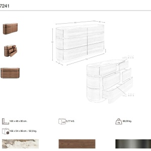 Comoda din furnir de nuc cu blat marmura portelanata Walnut - Img 10