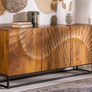 Comoda din lemn de mango Scorpion 140cm, maro - Img 2
