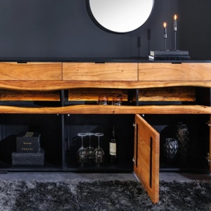 Comoda din lemn masiv GRAND ACACIA 180cm cu iluminat - Img 6