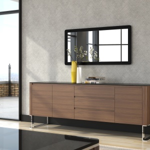 Comoda eleganta design LUX Walnut/Black AC-191-M - Img 6