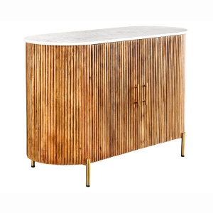 Comoda lemn de mango, marmura alba TRES CHIC 105cm