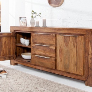 Comoda realizata manual din lemn masiv, design elegant Giant Sheesham 180cm - Img 7