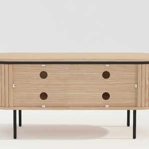 Comoda TV cu furnir de stejar ATELIER 120cm - Img 3