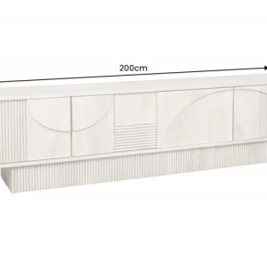 Comoda TV cu model optic 3D Art Deko 200cm Mango - Img 2