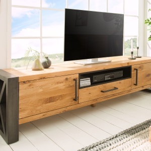 Comoda TV design industrial Thor 200cm, stejar salbatic - Img 5