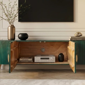 Comoda TV design vintage Golden Sunset 180cm turcoaz - Img 4