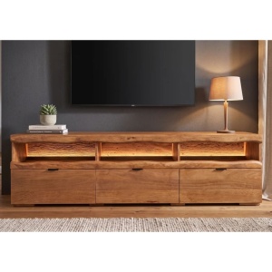 Comoda TV din lemn de mango cu iluminare LED GRAND 180cm - Img 3