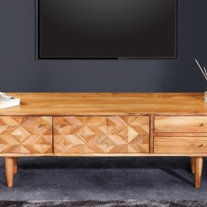 Comoda TV din lemn de salcam cu model 3D Alpine 145cm - Img 4