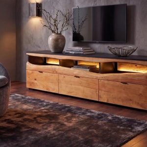 Comoda TV din lemn masiv GRAND ACACIA 180cm cu iluminat - Img 8