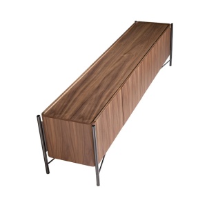 Comoda TV moderna design LUX Walnut and Black - Img 5