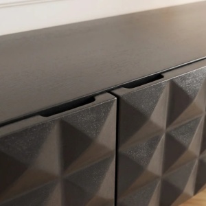 Comoda TV suspendata cu model 3D Vulcano 160cm Mango negru - Img 6