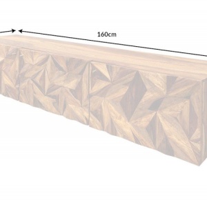 Comoda TV suspendata din lemn de Sheesham cu model 3D Alpine 160cm - Img 3