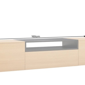 Comoda TV suspendata LOFT 160cm natur/ negru - Img 8