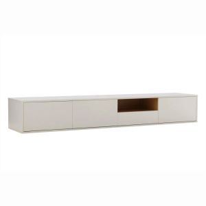 Comoda TV suspendata LOFT 200cm alb/ natur