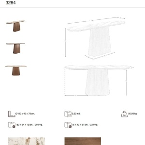 Consola cu blat din marmura portelanata Walnut 180x45cm - Img 4