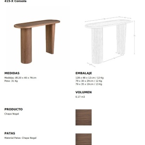 Consola design LUX Oval Walnut - Img 8