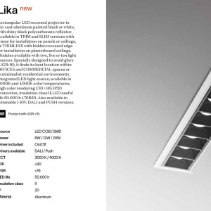 Corp incastrabil cu 2 spoturi LED Lika fi trimless 06w 3000k 227747 universul-luminii.ro
