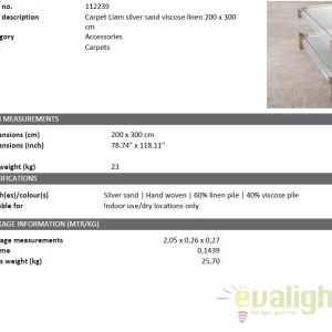 Covor design LUX realizat manual din vascoza si in, Liam 200x300cm 112239 HZ - Img 2