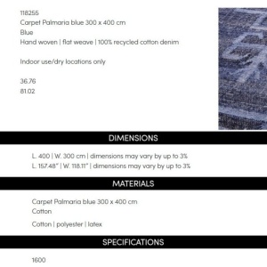 Covor design LUX tesut manual Palmaria 300x400cm - Img 4