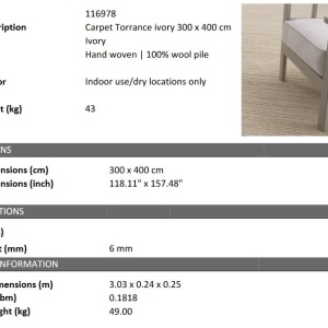 Covor design LUX tesut manual Torrance 300x400cm - Img 2
