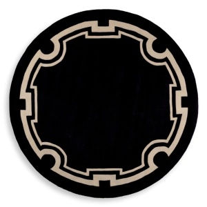Covor rotund elegant design LUX, Palazzo 280cm negru/ alb 110586 HZ