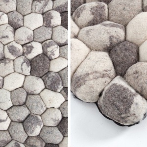 Covor tesut manual din lana, Organic 200x120cm, gri - Img 3