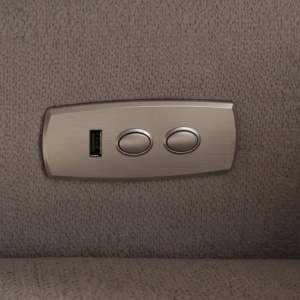 Fotoliu cinema PRIORITY greige, pivotant, functia electrica relax, port USB - Img 8