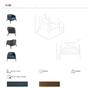 Fotoliu cu design modern piele naturala Petrol blue - Img 9