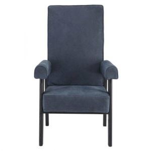 Fotoliu design clasic din piele naturala Milo, albastru 114504 HZ - Img 2