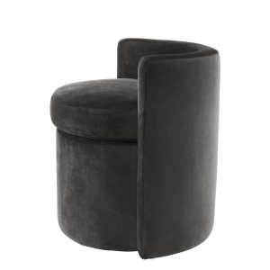 Fotoliu design LUX Arcadia, catifea gri inchis 113161 HZ - Img 4