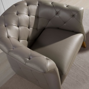 Fotoliu design LUX Chester Grey Leather - Img 8